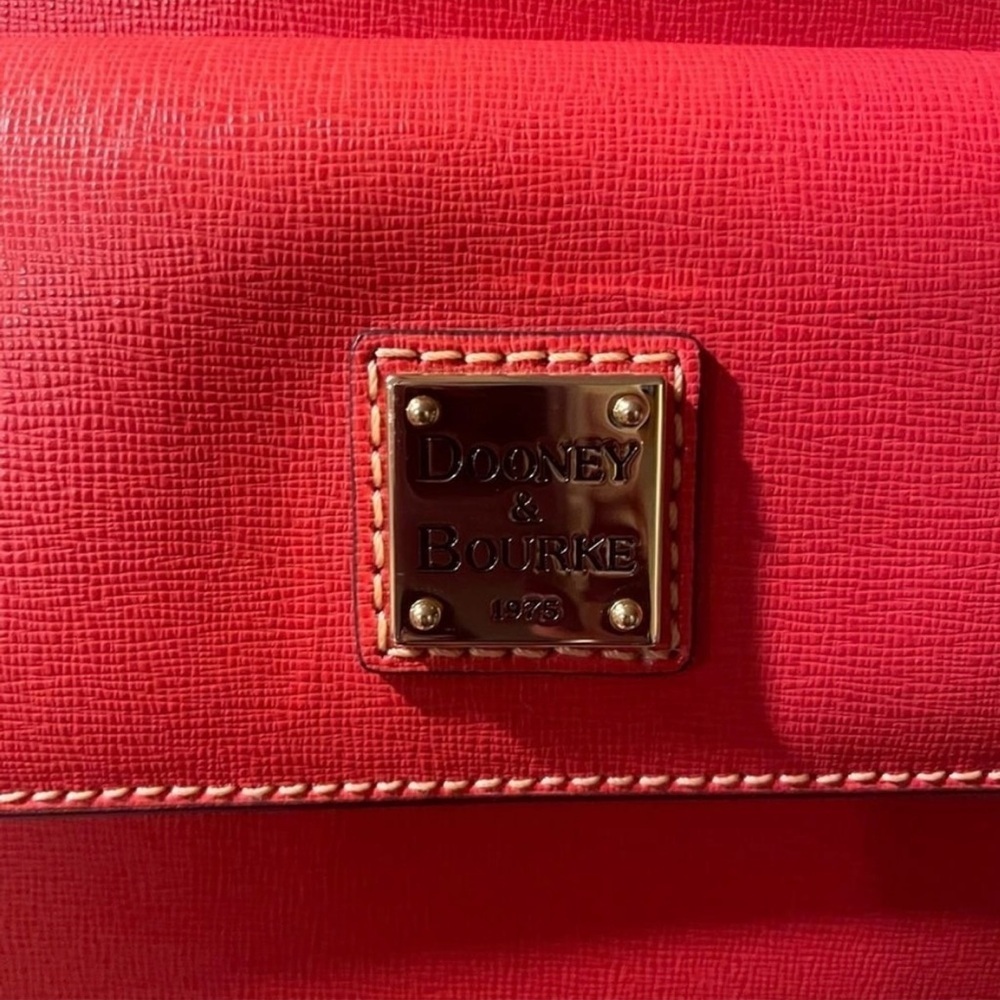 Dooney & Bourke Red Saffiano Leather Hobo NWT & Dust Bag - Picture 3 of 12